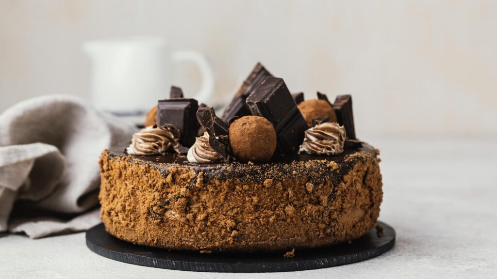 Cukrárske výrobky z cukrárne hotel International, čokoládová torta