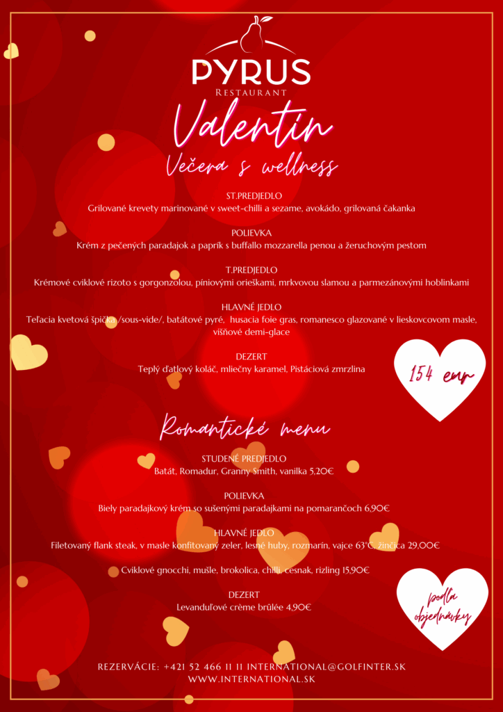 Valentínske menu