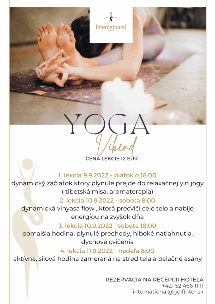 Plagát na Yoga víkend v hoteli International